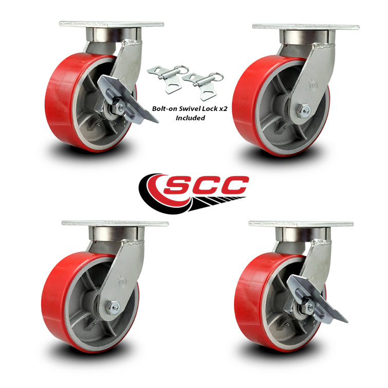 Service Caster 4 Piece Heavy Duty Poly on Cast Iron Caster Set Wayfair Canada